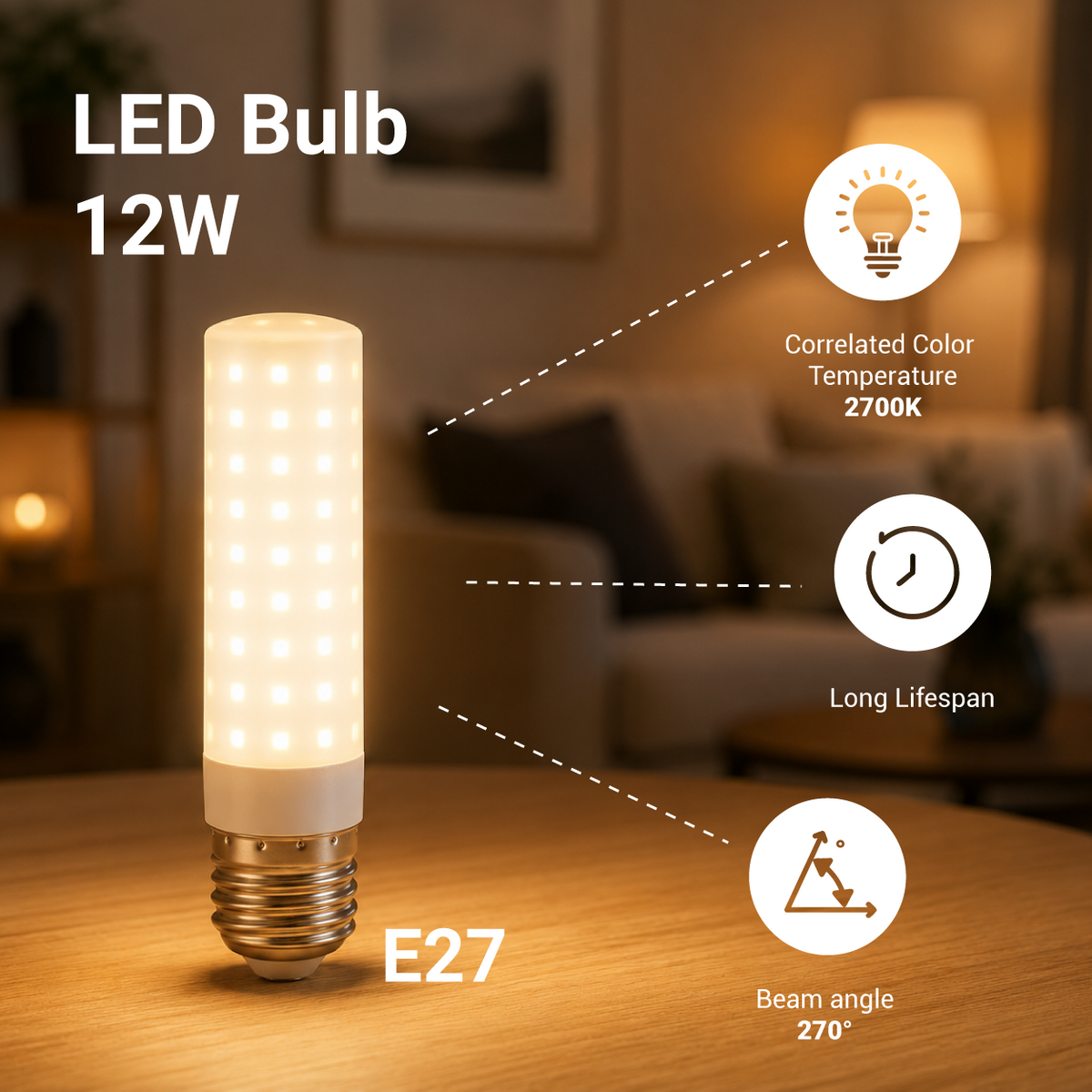 LED Bulb E27 12W - product view