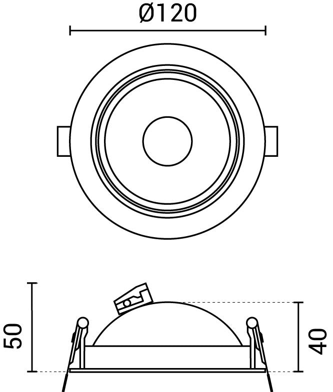 LED COB Downlight 10W ROUND ROTATABLE BLACK - BRIDGELUX - image 3
