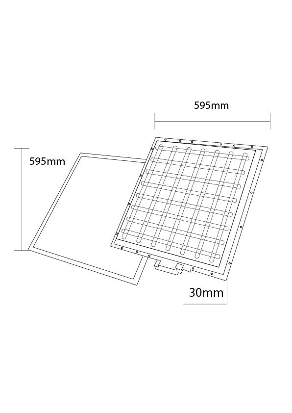 LED Backlit panel 60×60 cm, 36W, UGR<19, driverrel, 10db/csomag - product view