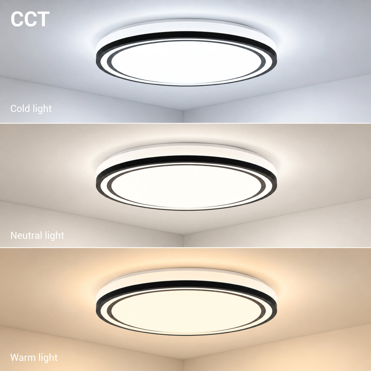 LED Ceiling Light 36W White/Black Body CCT - image 3