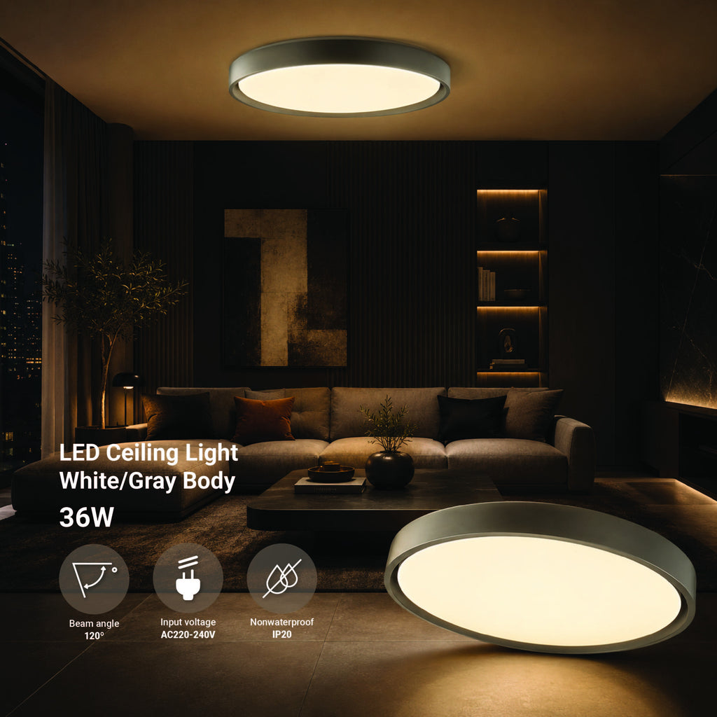 LED Ceiling Light 36W White/Gray Body CCT - product view