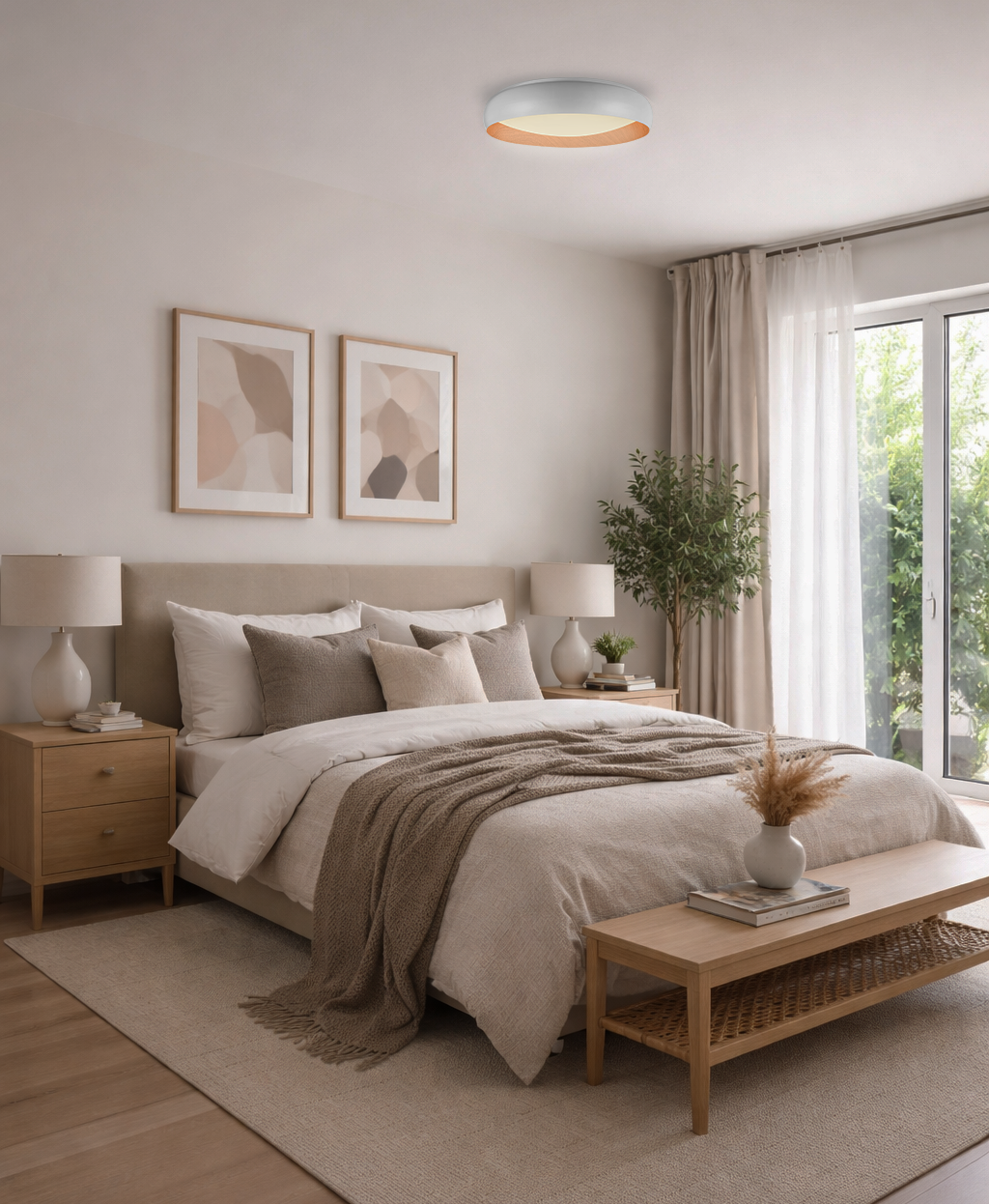 LED Ceiling Light 36W White/Wood Body CCT - image 5