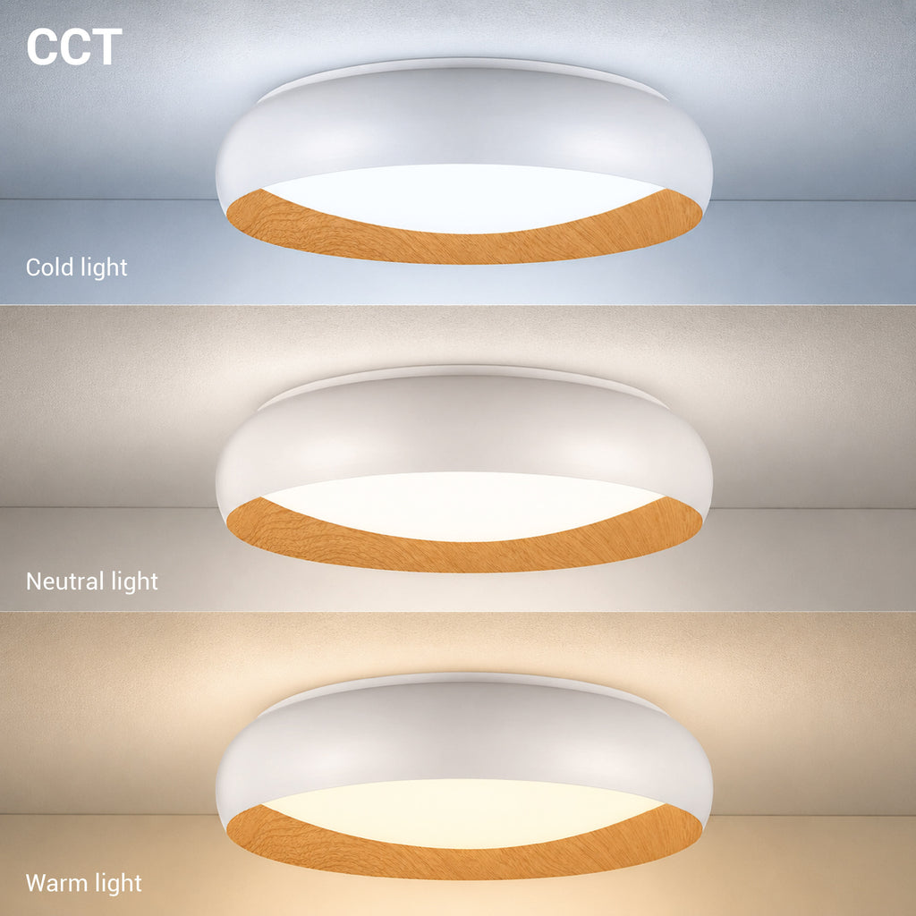 LED Ceiling Light 36W White/Wood Body CCT - image 3