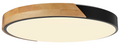 LED Ceiling Light 48W Black/Wood Body CCT + Remote Control