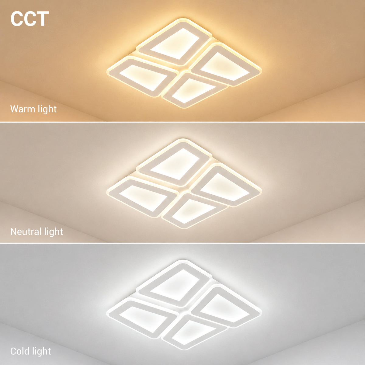 LED Ceiling Light 128W White/Grey Body CCT + Remote Control - image 3