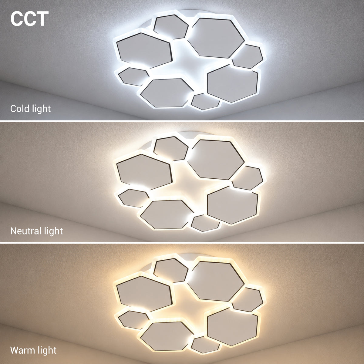 LED Ceiling Light 68W White/Grey Body CCT + Remote Control - image 3
