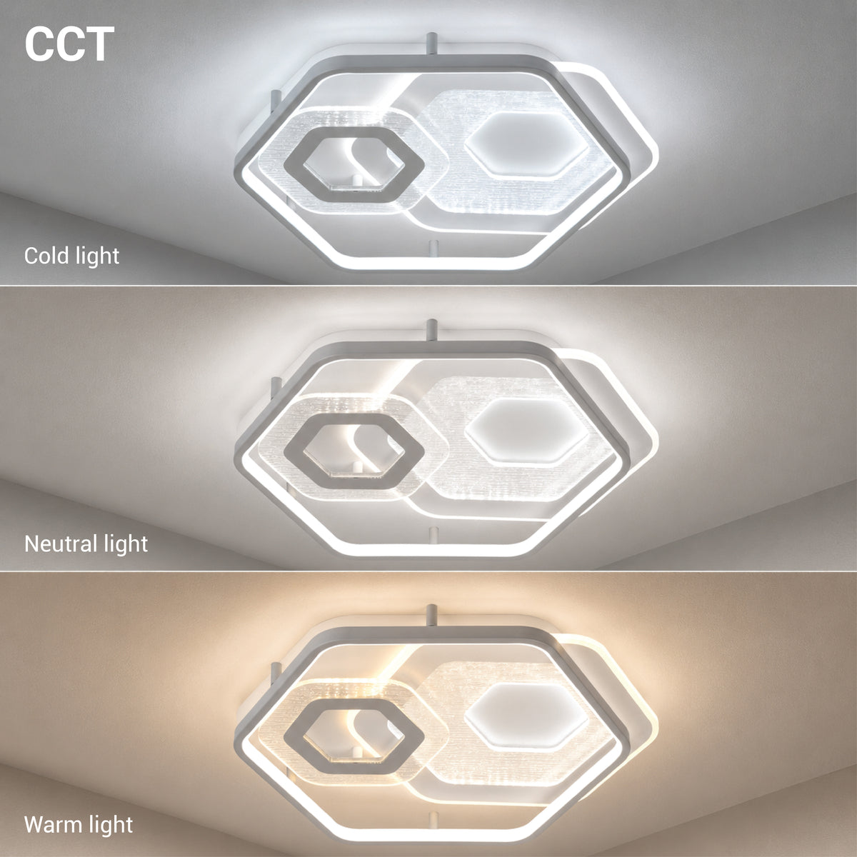 LED Ceiling Light 84W White/Grey Body CCT + Remote Control - image 3