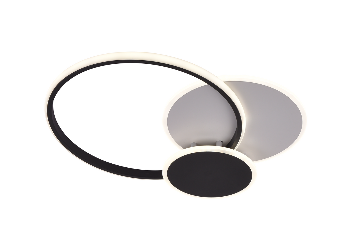 LED Ceiling Light 78W White/Black Body CCT + Remote Control