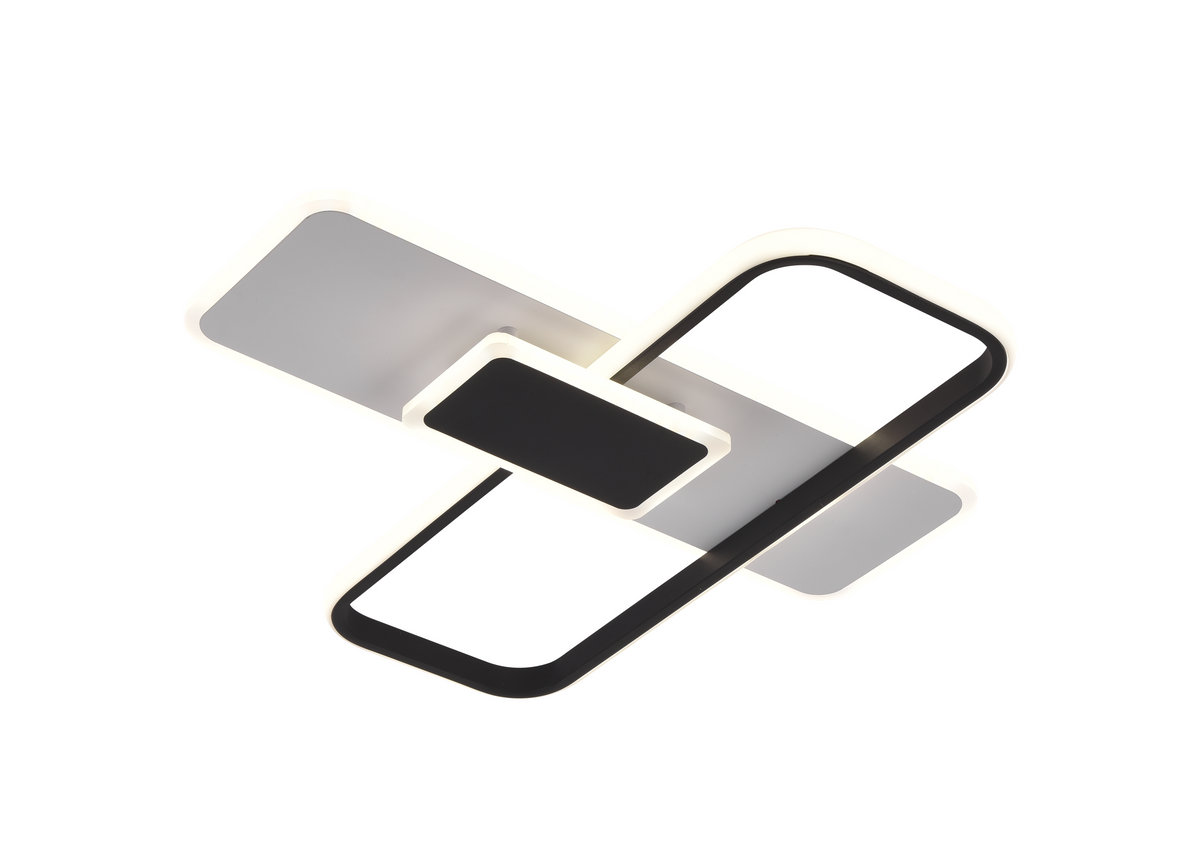 LED Ceiling Light 68W White/Black Body CCT + Remote Control