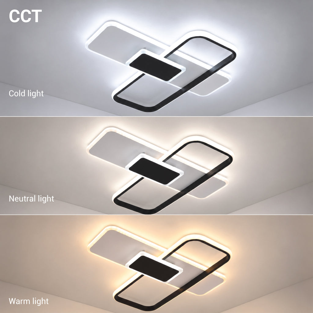 LED Ceiling Light 68W White/Black Body CCT + Remote Control - image 3
