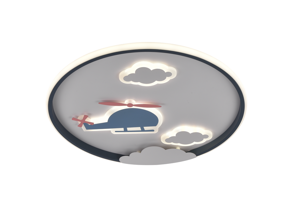 LED Ceiling Light 78W White/Black Body CCT + Remote Control