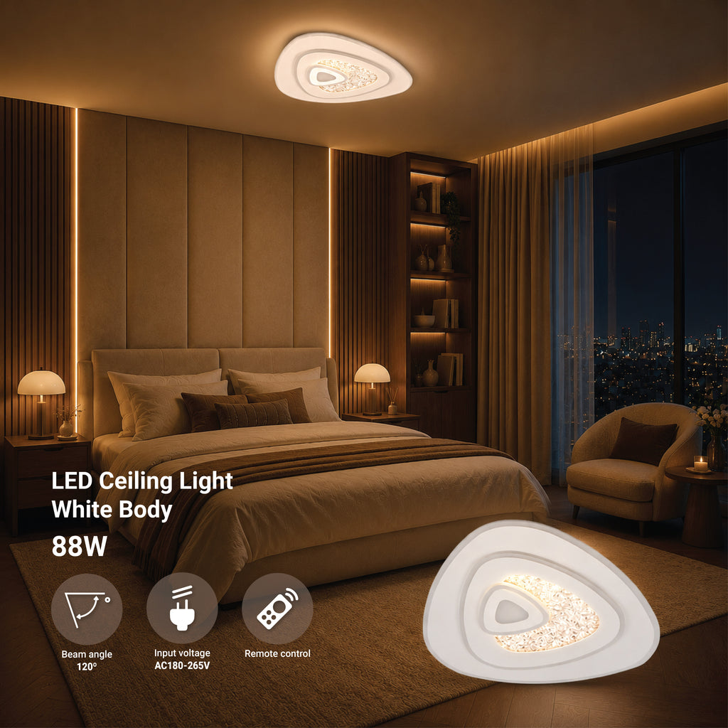 LED Ceiling Light 88W White Body CCT + Remote Control - product view