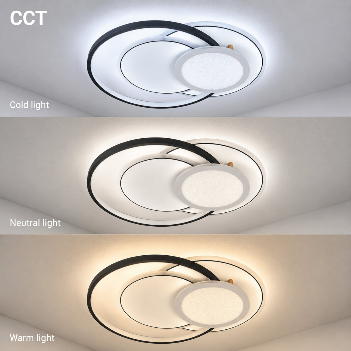 LED Ceiling Light 84W White/Black Body CCT + Remote Control - image 3