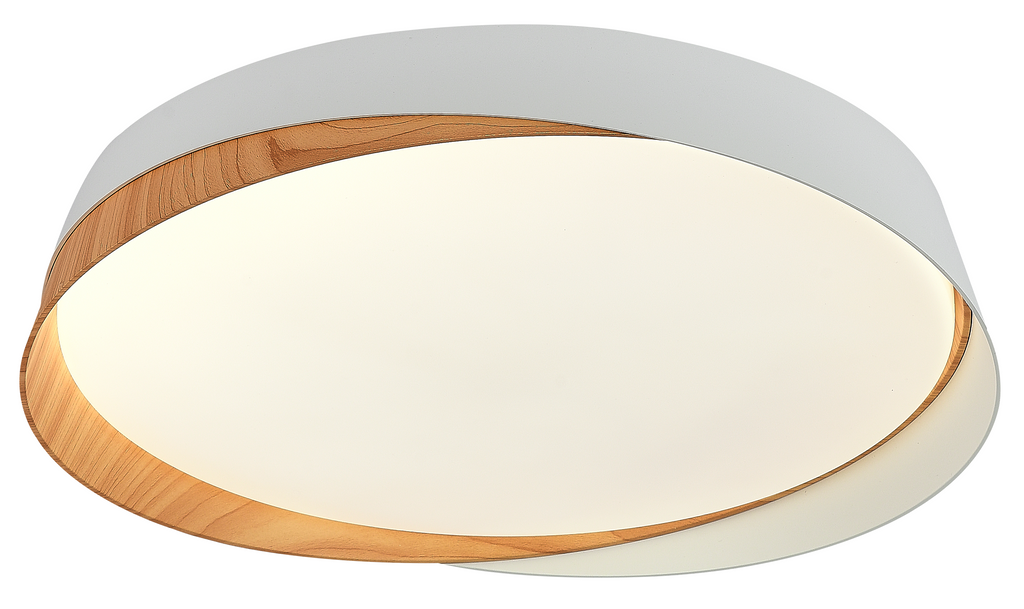 LED Ceiling Light White/Light Wood 36W 3CCT-Memory + Remote Control