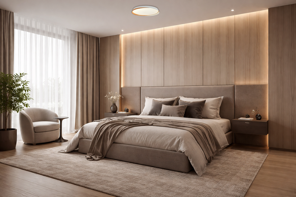 LED Ceiling Light White/Light Wood 36W 3CCT-Memory + Remote Control - image 4