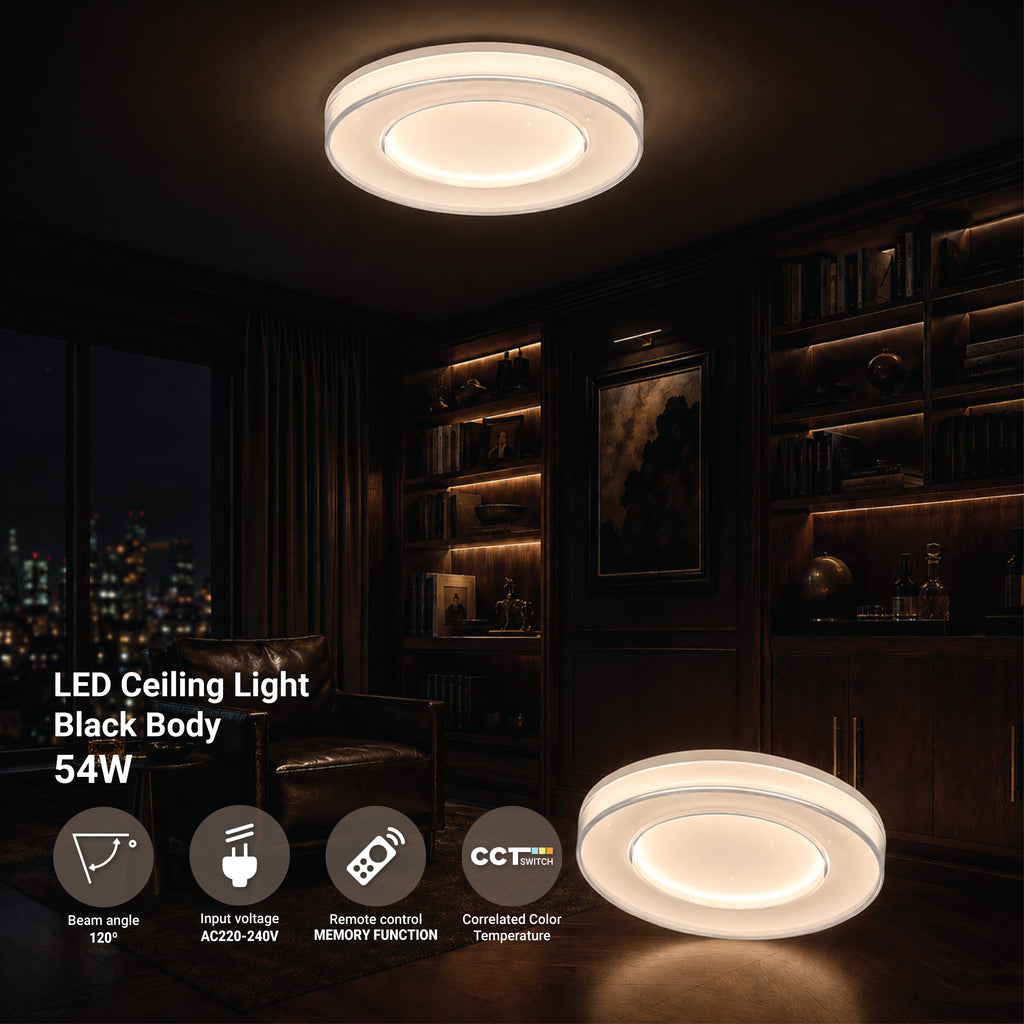 LED Ceiling Light White 54W 3CCT-Memory + Remote Control - product view