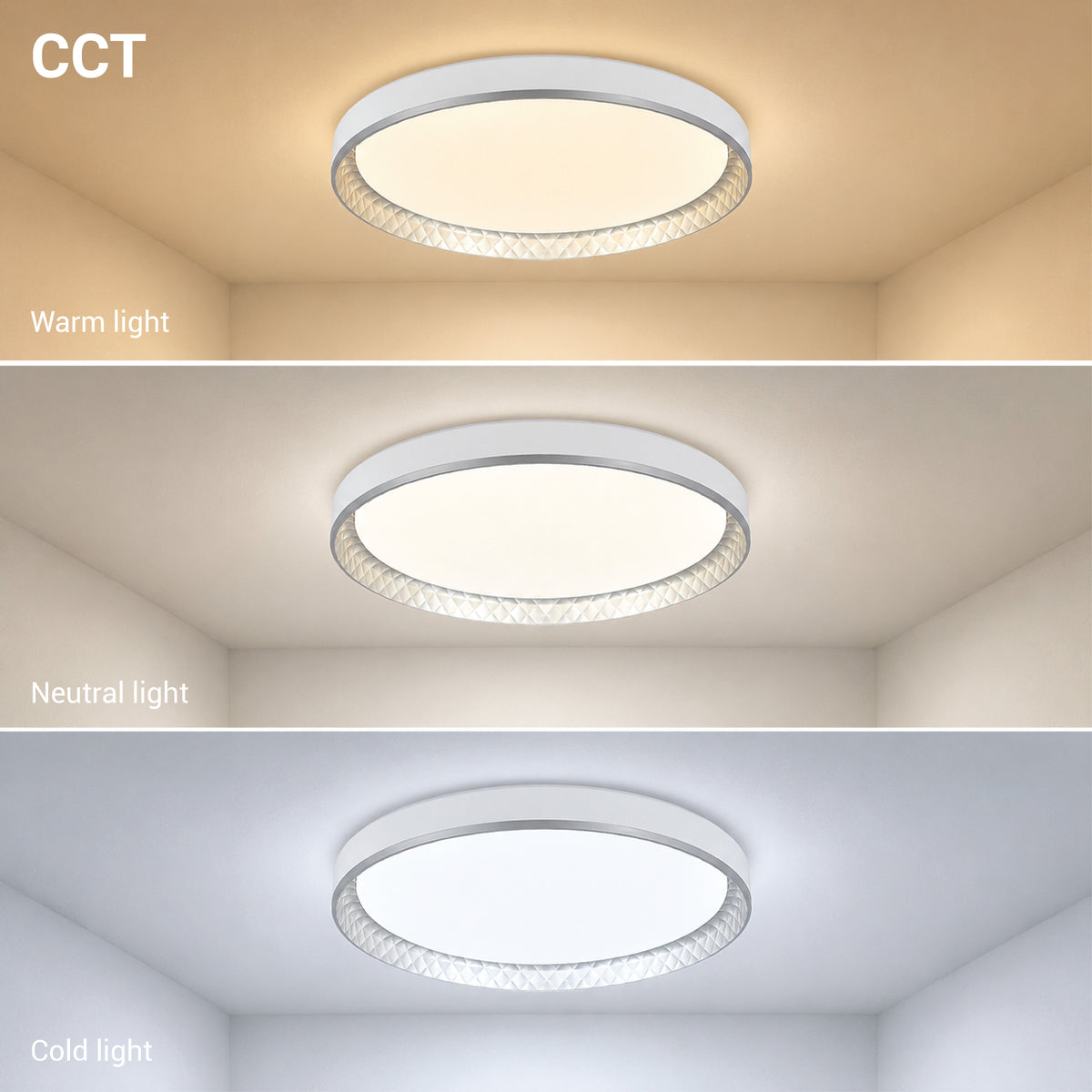 LED Ceiling Light Silver 36W 3CCT-Memory + Remote Control - image 3