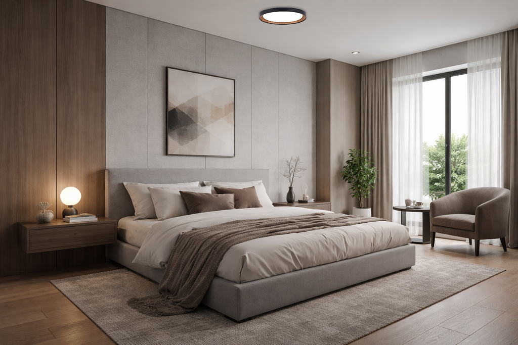 LED Ceiling Light Black/Walnut 54W 3CCT-Memory + Remote Control - image 5