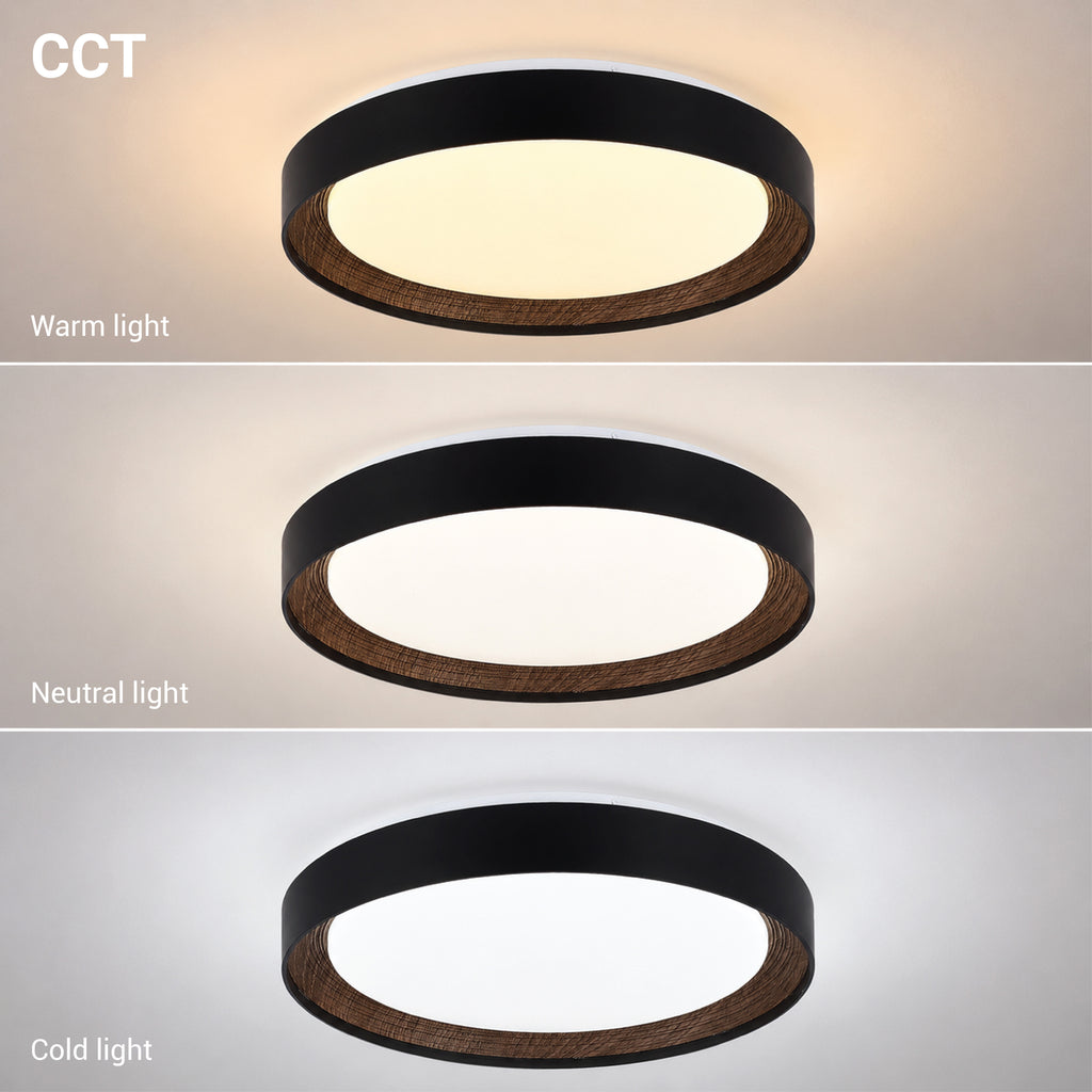 LED Ceiling Light Black/Walnut 54W 3CCT-Memory + Remote Control - image 3