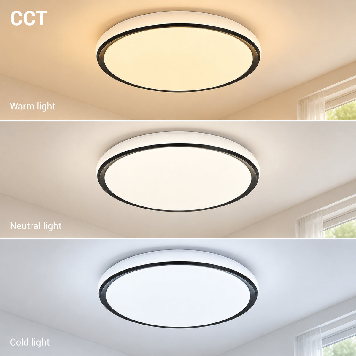 LED Ceiling Light Black/White 54W 3CCT-Memory + Remote Control - image 3