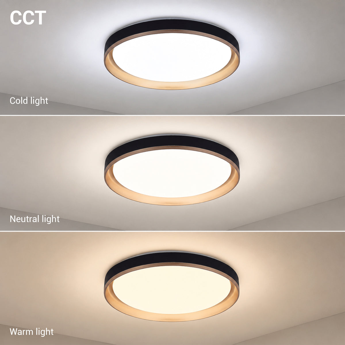 LED Ceiling Light Black/Gold 36W 3CCT-Memory + Remote Control - image 3