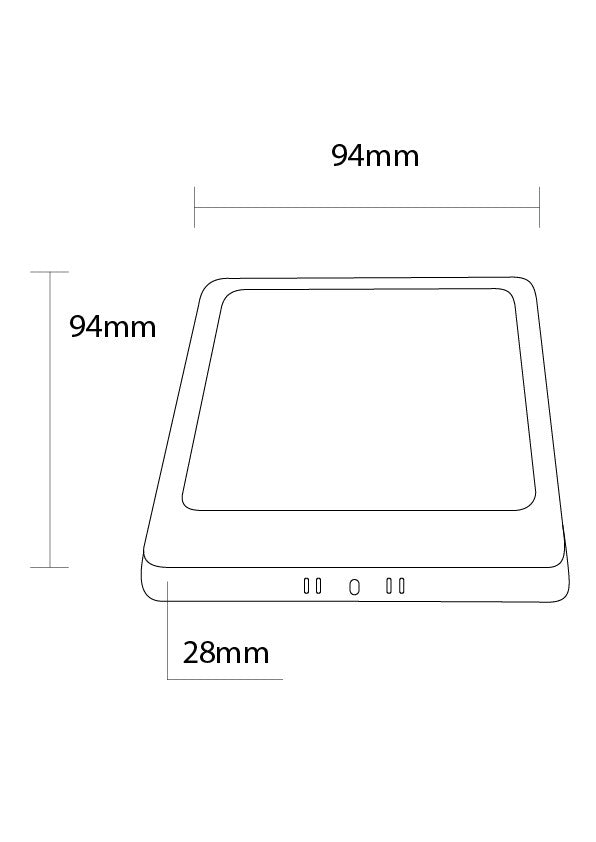 6W LED Surface Panel Square 3CCT White - product view