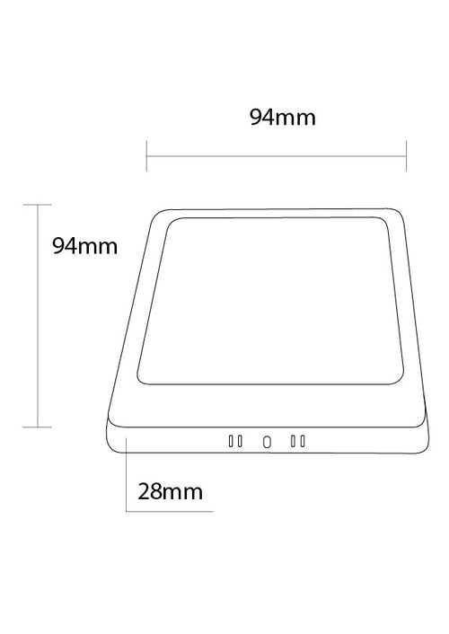 6W LED Surface Panel Square 3CCT White - product view