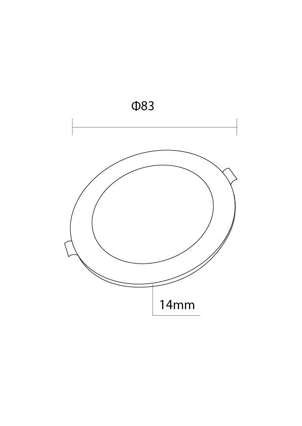 3W LED Built-In Slim Module Round 3CCT Black - product view