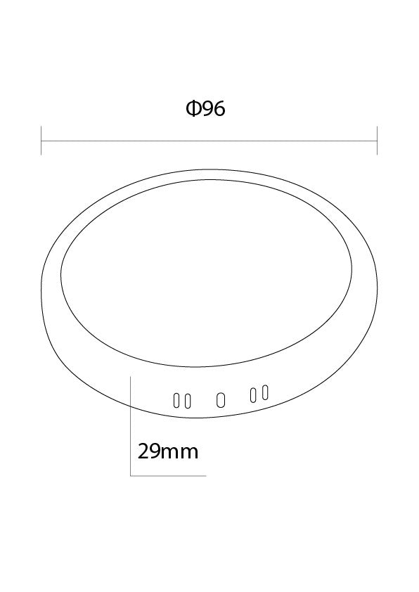 6W LED Surface Panel Round 3CCT Black - product view