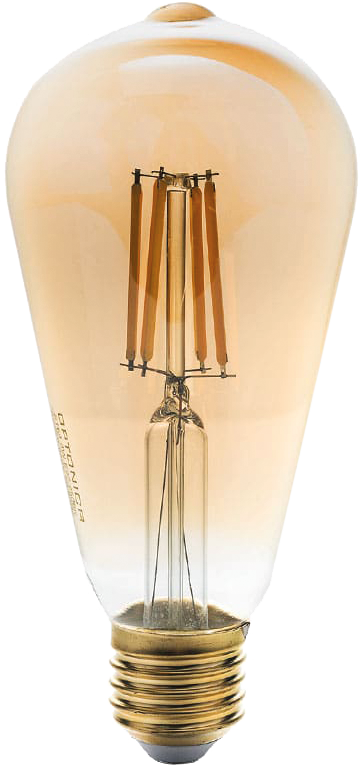 LED Candle ST64 8W Golden Glass Dimmable