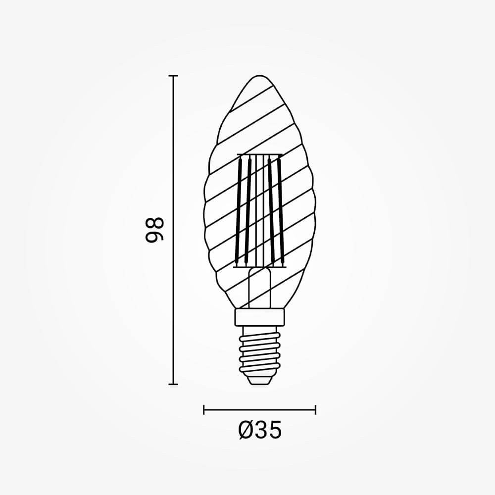 LED TWIST CANDLE C35 E14 4W FILAMENT - image 3