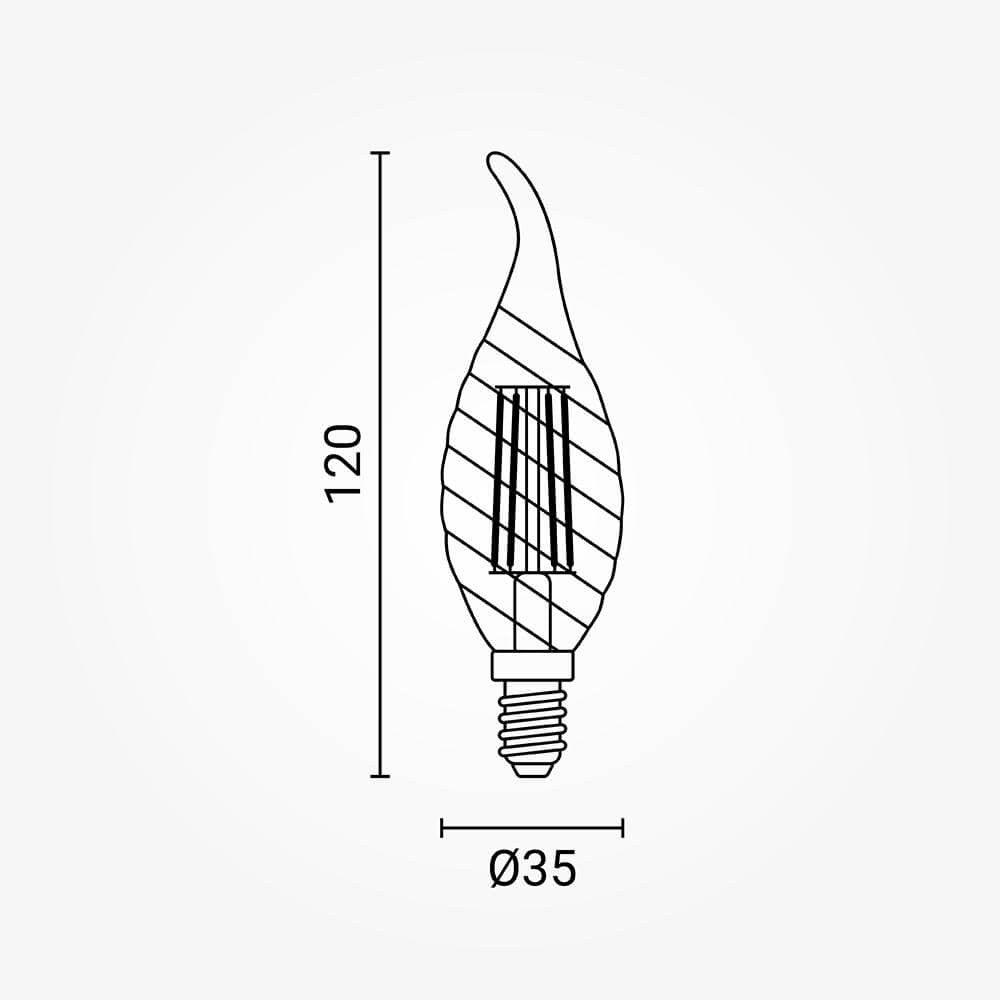 LED TWIST TIP CANDLE C35 E14 4W FILAMENT - image 3