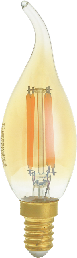 LED Filament Tip Candle Bulb C35T E14 Golden Glass Dimmable