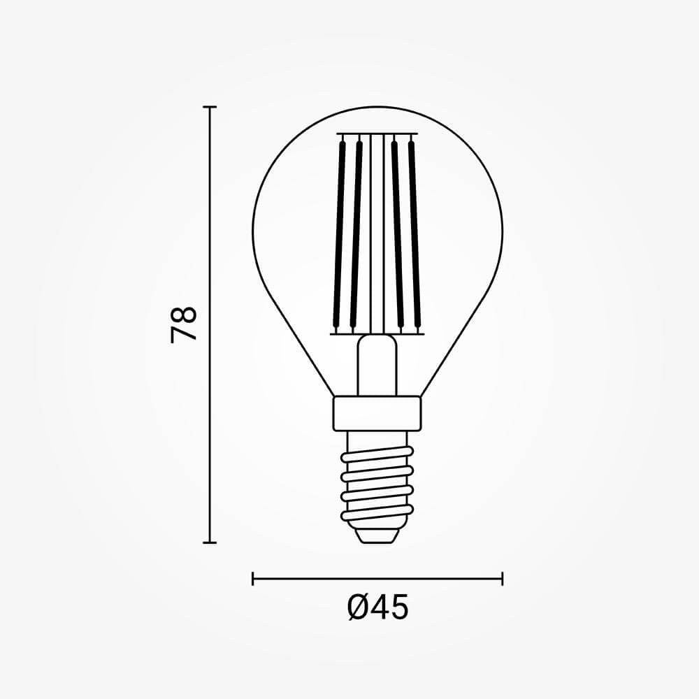 LED Bulb Filament G45 E14 Clear Glass Dimmable - image 3
