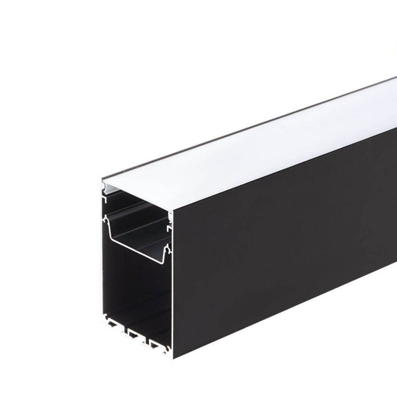 Aluminiumprofil für LED-Streifen Schwarzes Gehäuse/Weiße Abdeckung L=2M