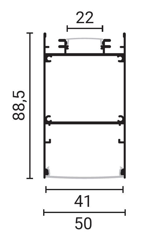Aluminium Profile LED Strip Black body/White cover L=2M - energy label