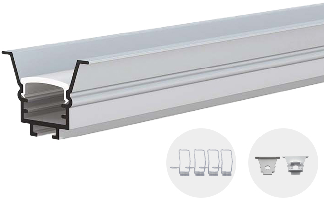 Profilé aluminium pour bande LED Corps argenté/couvercle blanc L=2M - product view