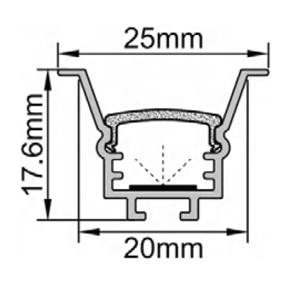 Profilé aluminium pour bande LED Corps argenté/couvercle blanc L=2M - energy label
