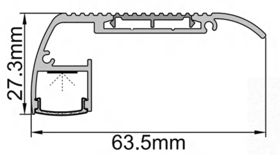 Aluminium Profile for LED Strip Black Body/White Cover L=2M - energy label