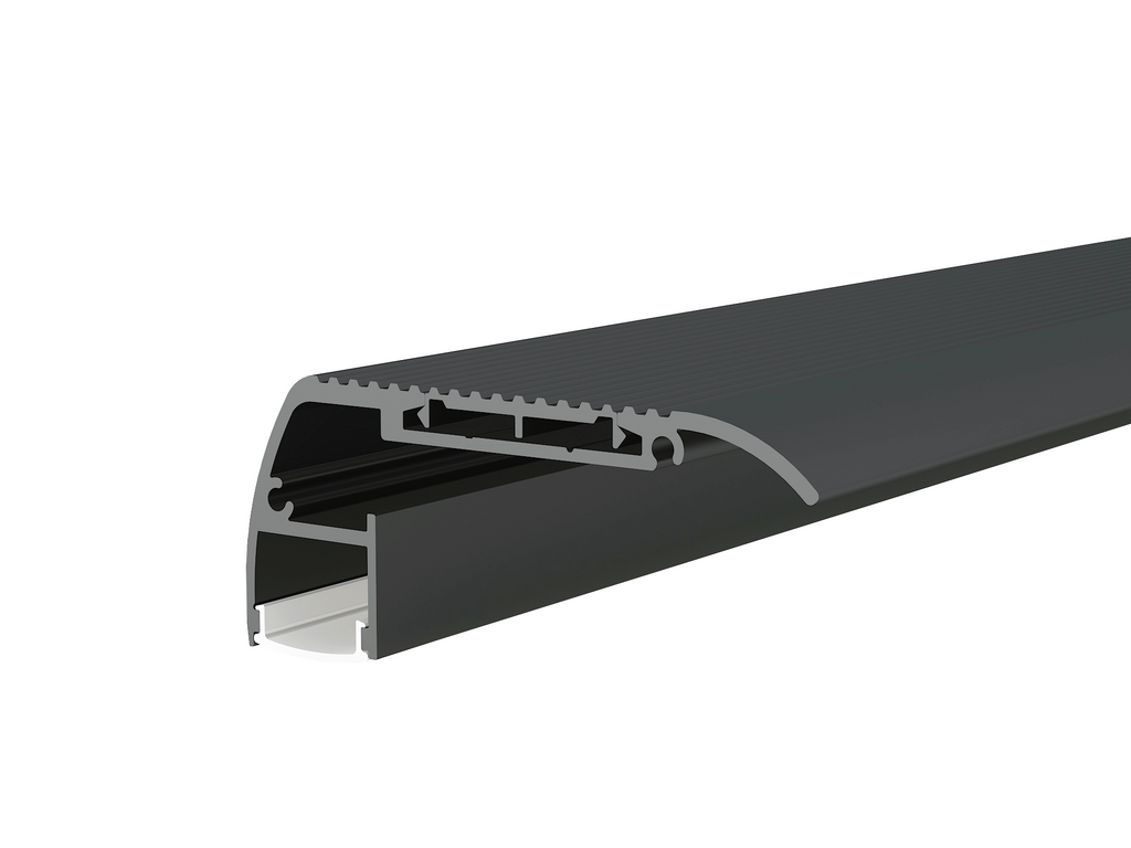 Aluminium Profile for LED Strip Black Body/White Cover L=2M
