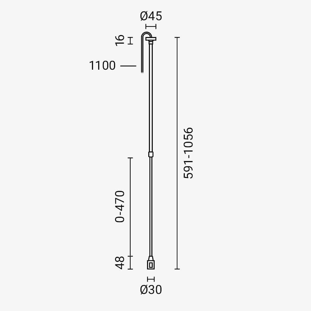 1-Layer Pole wired 50-100CM - M05-S - product view