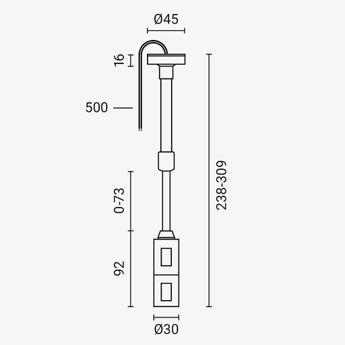 2-Layer Pole wired 10-20CM - M05-S - product view