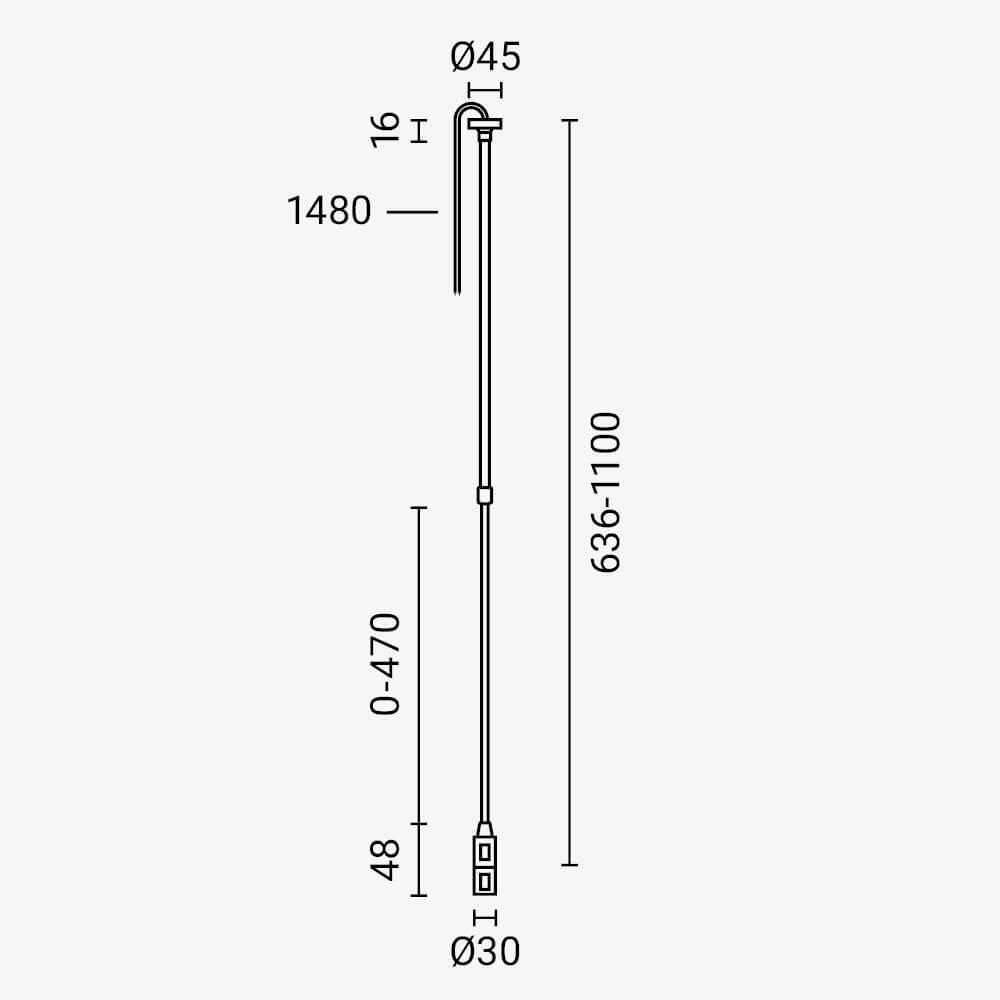 2-Layer Pole wired 50-100CM - M05-S - product view