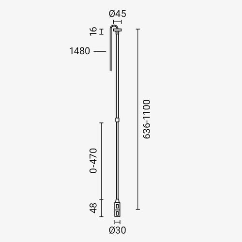 2-Layer Pole wired 50-100CM - M05-S - product view