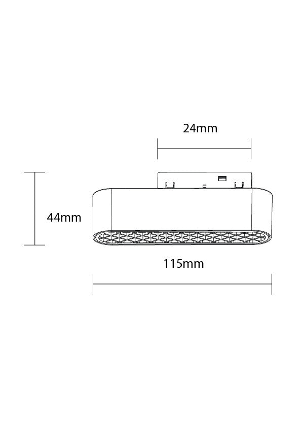 LED Magnetic Linear ANTI-GLARE Floodlight 48V 6W 4000K - M05 - product view