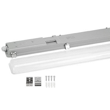 Fixture for One Side Power LED Tube T8 2x120cm IP65 with SS Clips - product view
