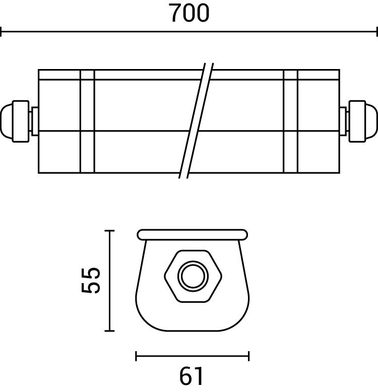 LED Tri-Proof Fixture 20W IP65 6000K IK08 - LINKABLE - image 3