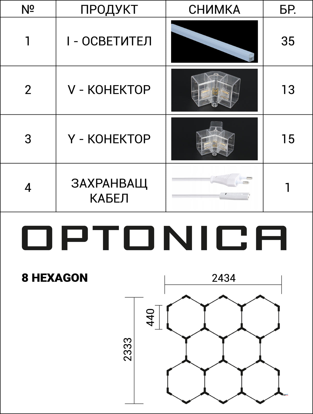 Hexagon SET Lights 8HEXS 280W With Accessories - image 4