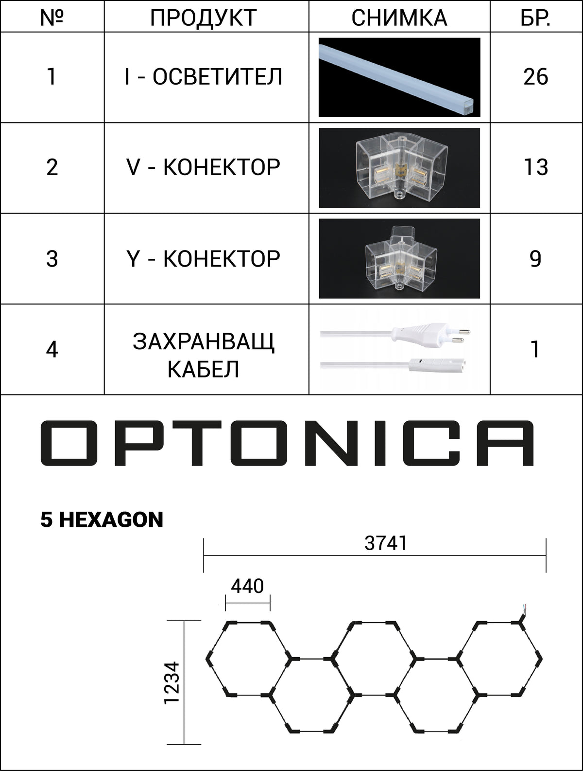 Hexagon SET Lights 5HEX 203W With Accessories - image 4