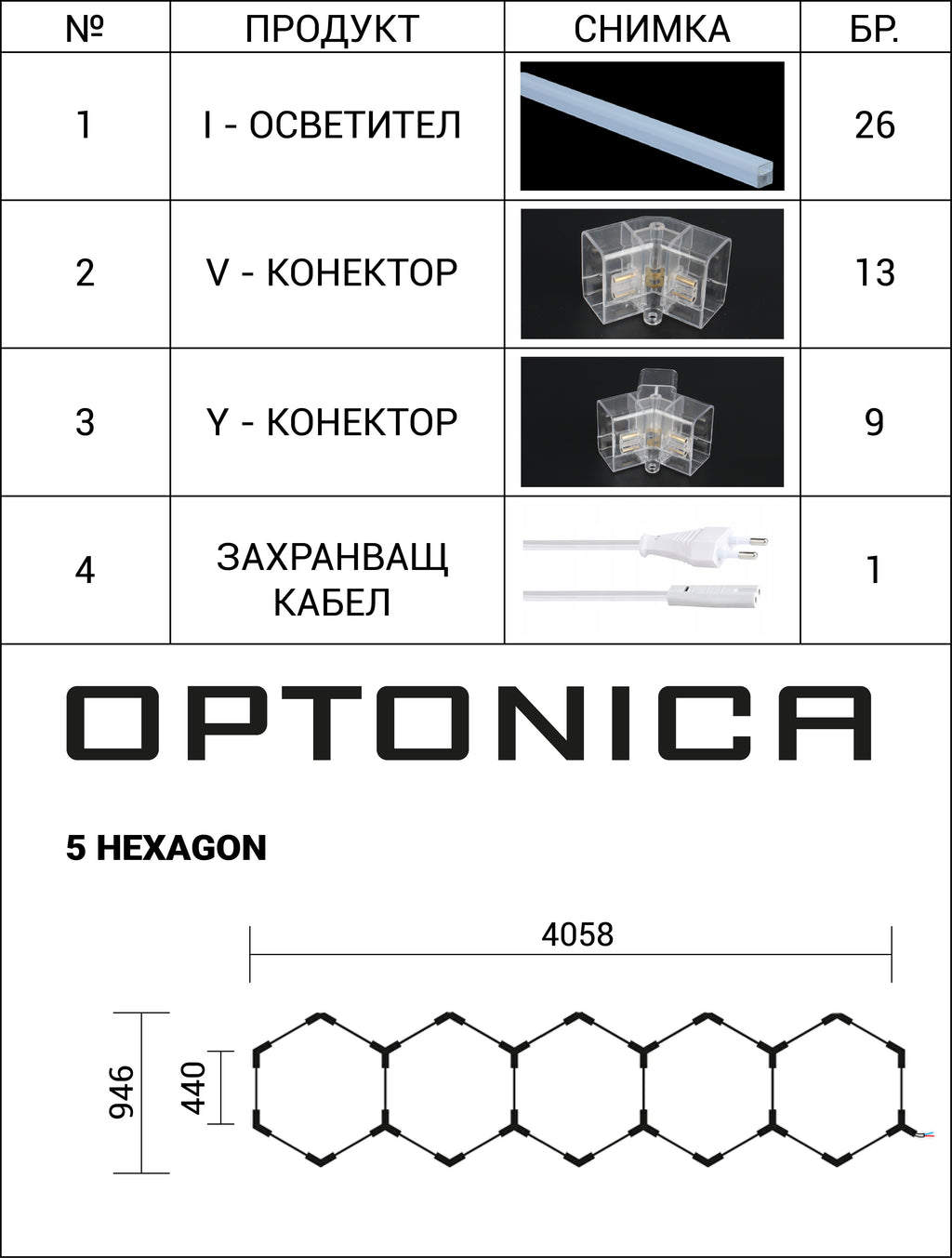 Hexagon SET Lights 5HEX 199W With Accessories - image 4